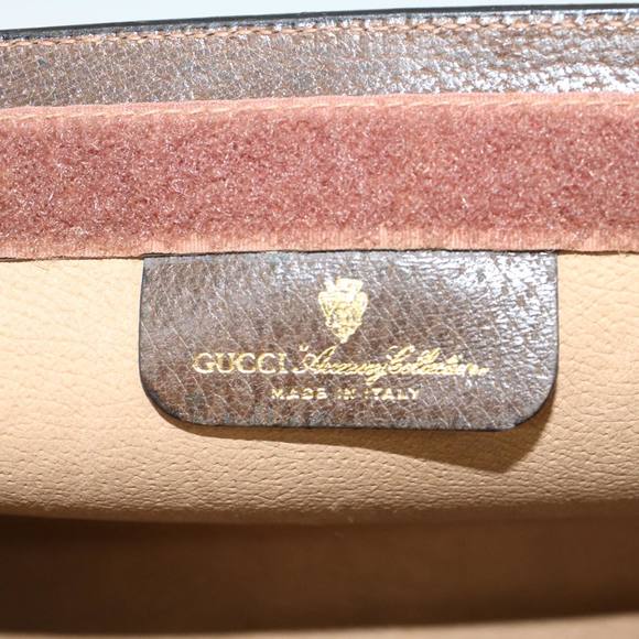 GUCCI GG Canvas Web Sherry Line Clutch Bag Beige Red Green 89.01.001 Auth yk7287 - Picture 9 of 16